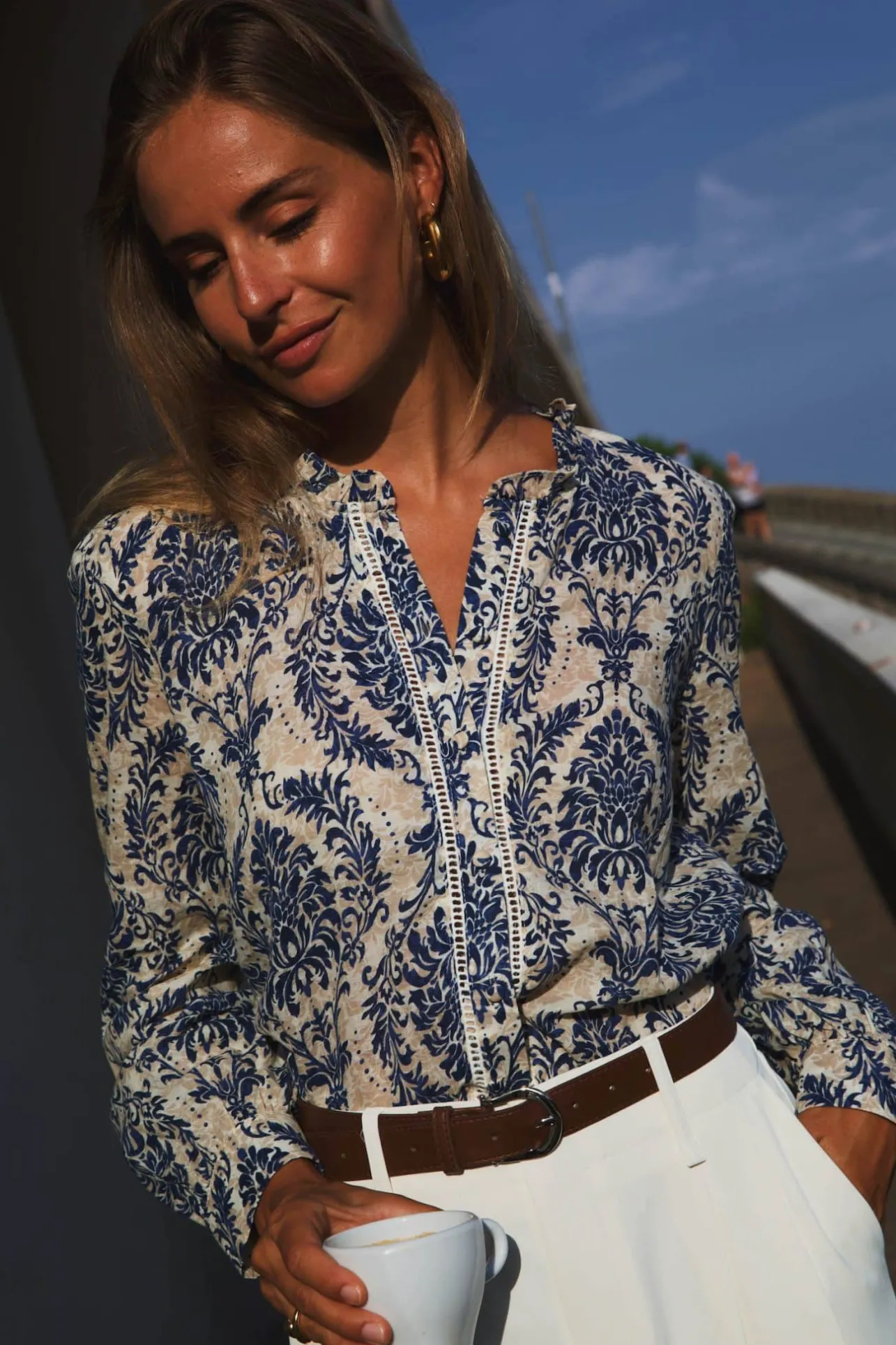 Sahomashop Blouses & Chemises<BlouseArmelle imprimébleu