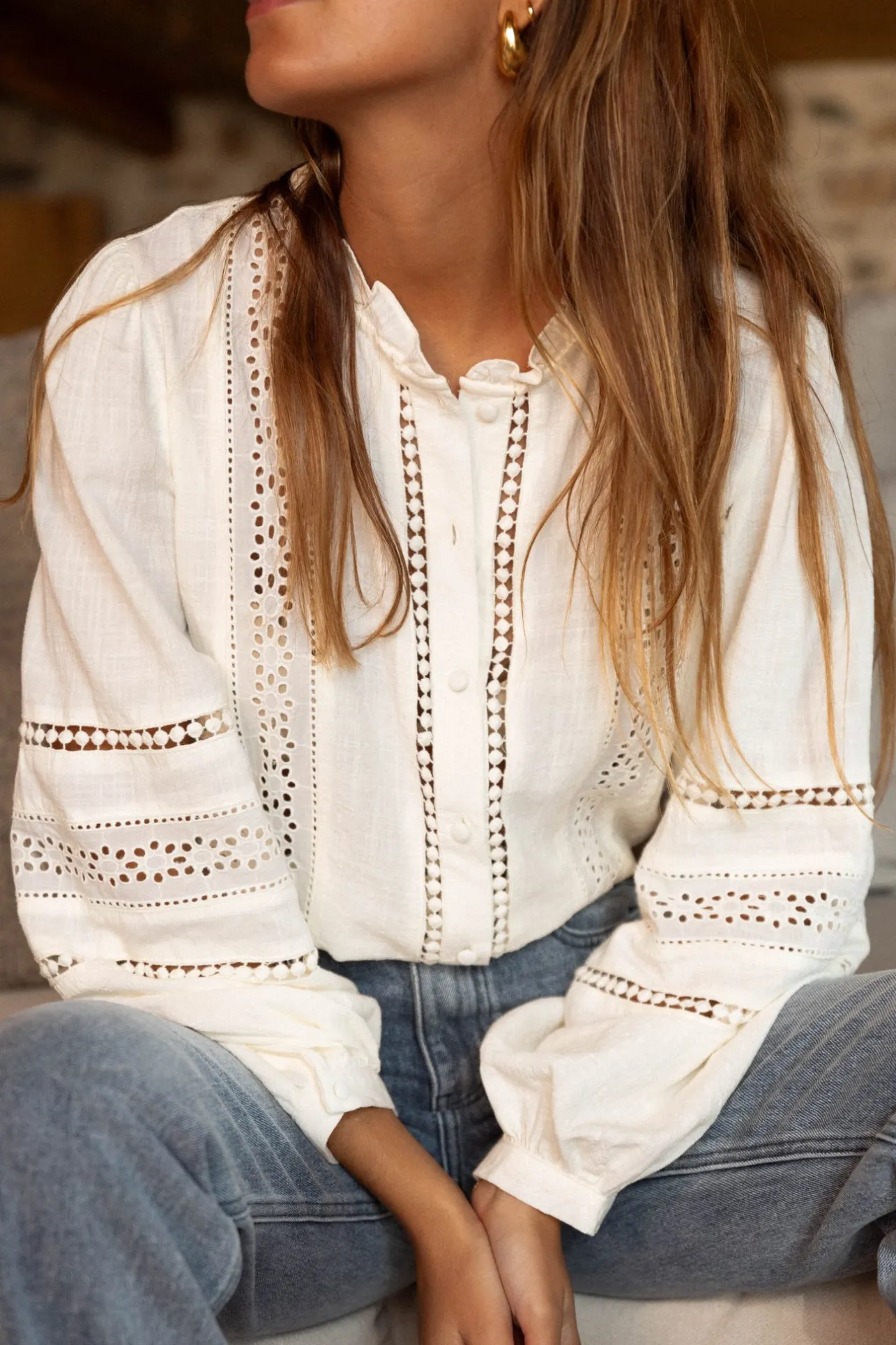 Sahomashop Blouses & Chemises<BlouseMaelle crème