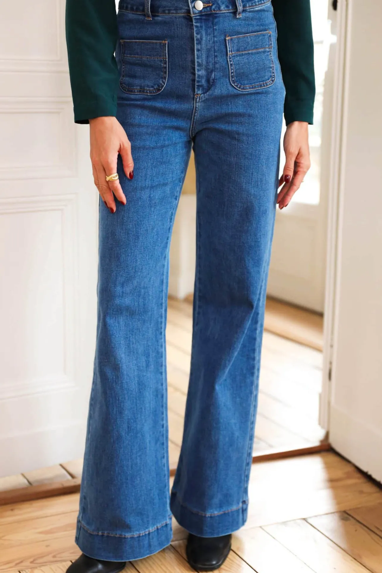 Sahomashop Pantalons & Jeans<JeansFlareParo bleu