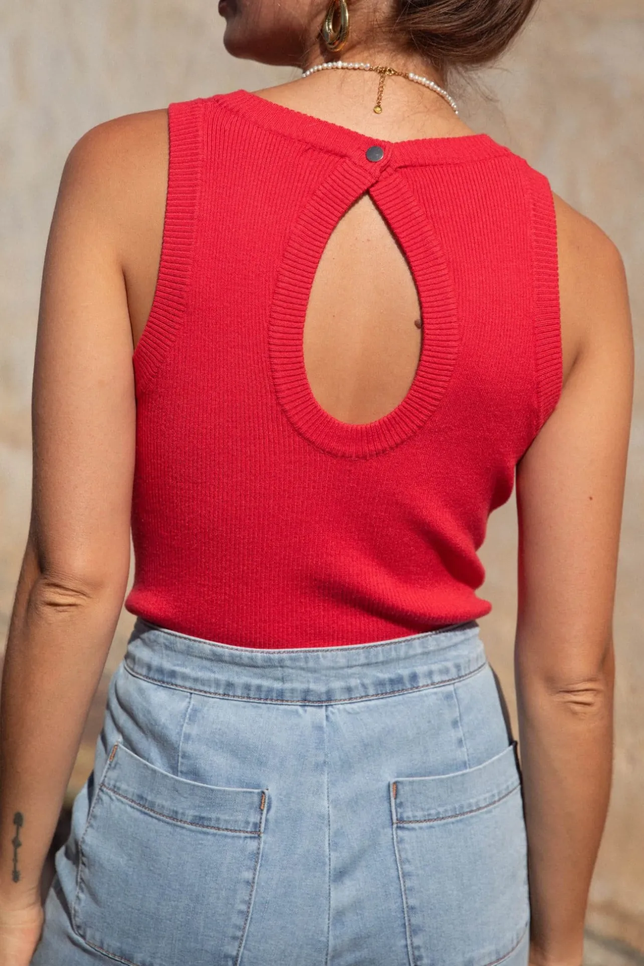 Sahomashop T-shirts, Tops & Bodys<TopBrunocorail rouge